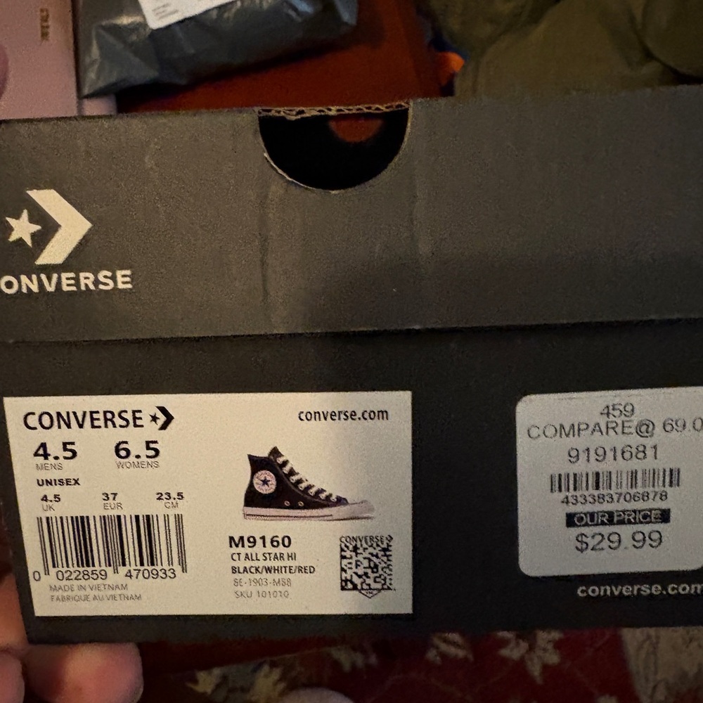 Black high top converses